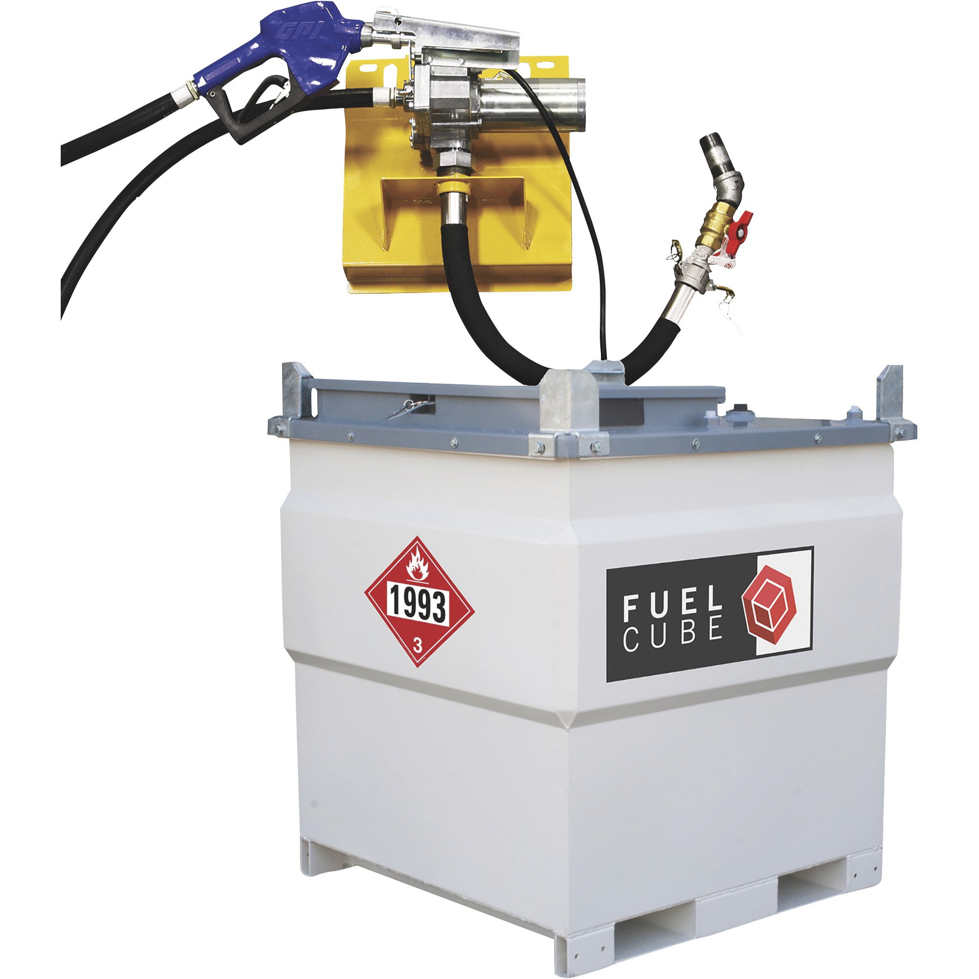Western Global FuelCube Diesel Fuel Tank with 12V Pump Kit and Fuel Gauge — 250 Gallons, Model# FCP250-12VK